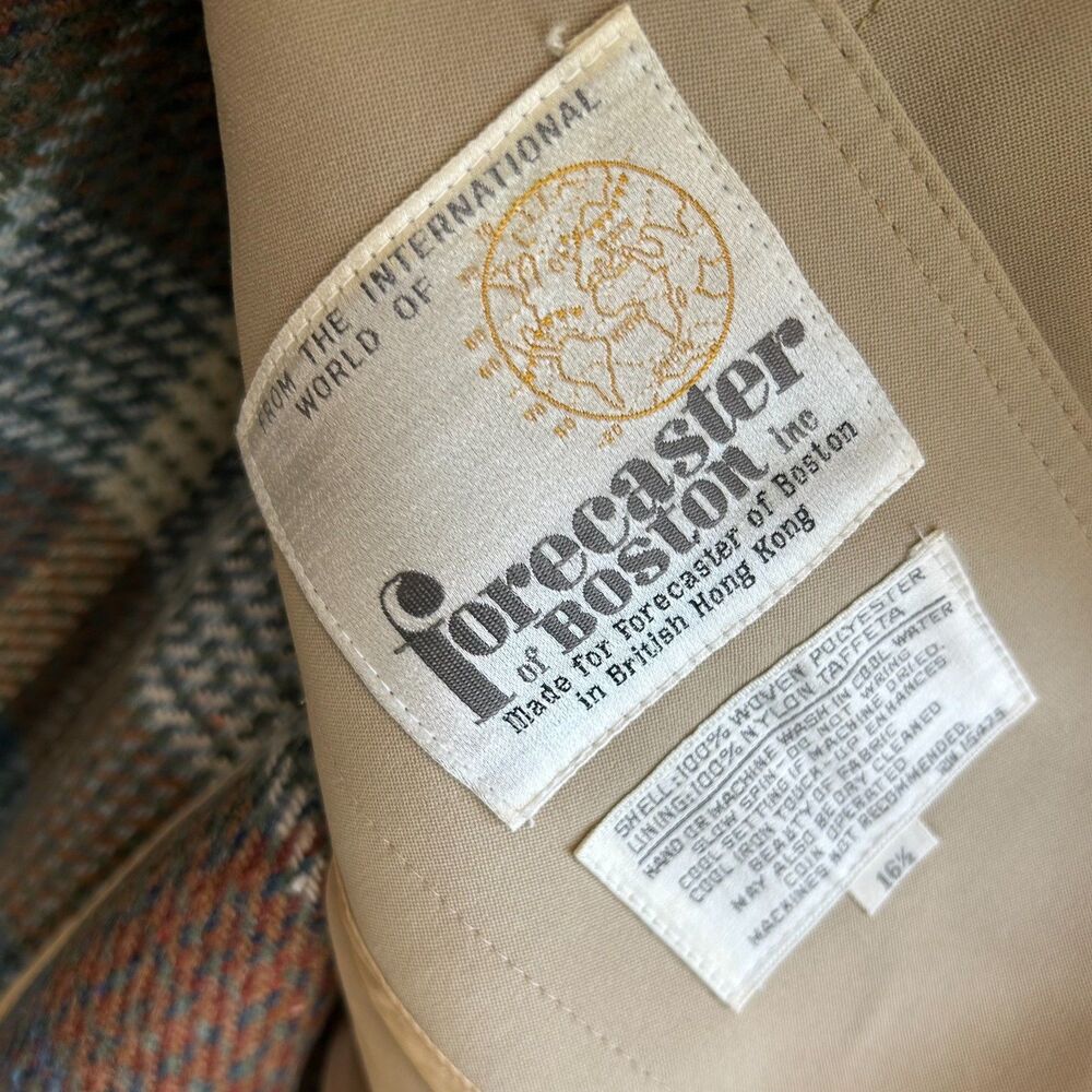 Vintage 1970s Forecaster of Boston Lined Trench Coat Made in British Hong Kong - Picture 4 of 10